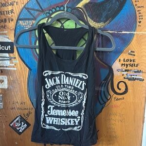 Black Graphic Tank Top